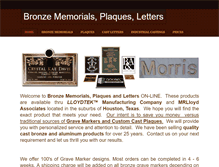 Tablet Screenshot of bronzememorialsplaquesletters.com